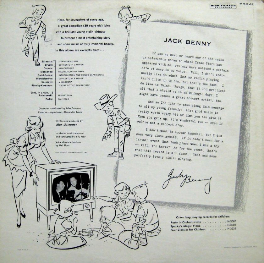 Jack Benny Plays Bee Back Cover