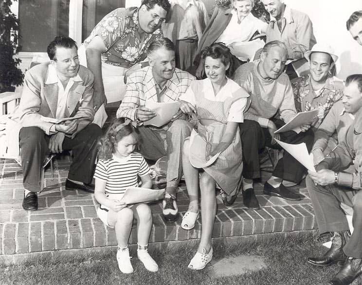 Rehearsal for March 9, 1941, radio show, Ed Beloin, Hilliard Marks, Charles Farrell, Mary Livingstone, Jack Benny, Bill Morrow and Joan Benny